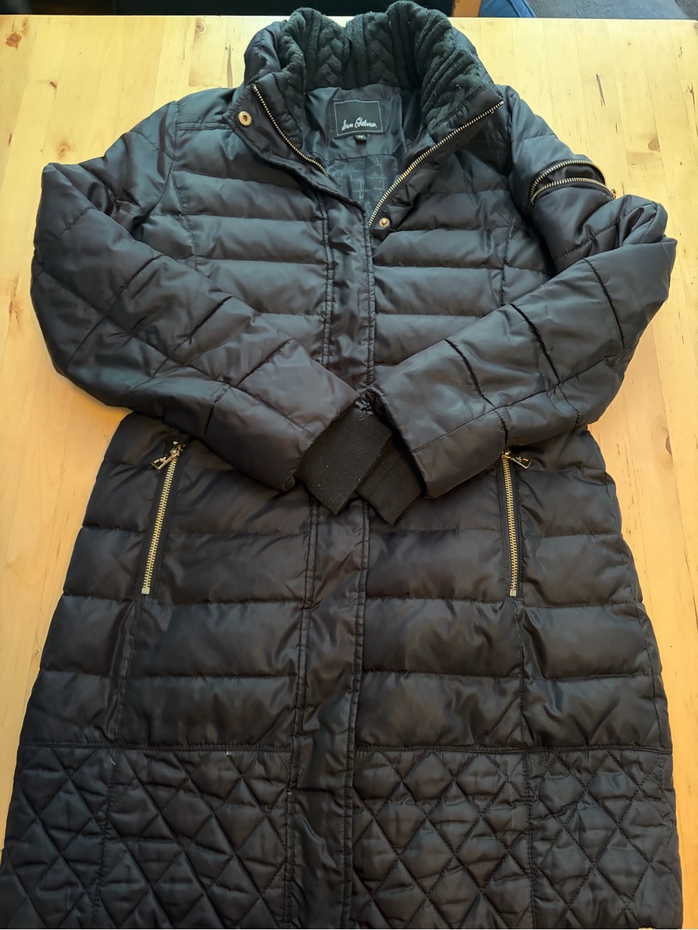 Sam Edelman Black Quilted Long Puffer Coat